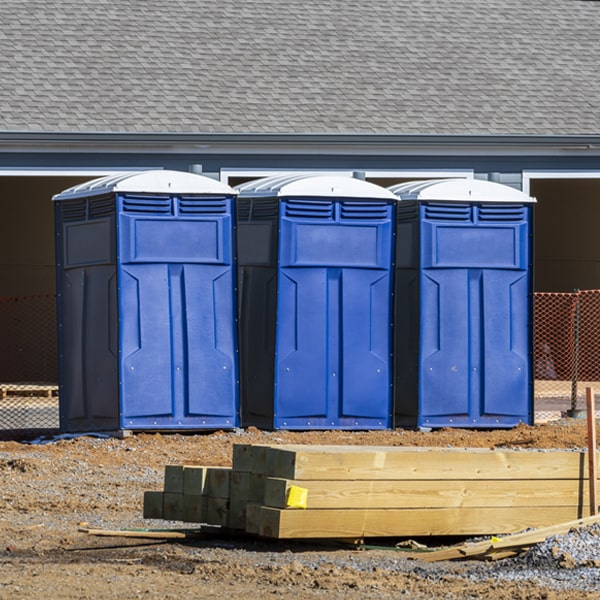 how often are the porta potties cleaned and serviced during a rental period in Linn Valley